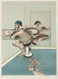 Figure writing reflected in a mirror by Francis Bacon, 1977, Lithographie en couleurs sur papier Arches, sold Jun 2015