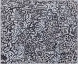 Paysage avec trois personnages, DG 39 by Jean Dubuffet, 1961, Encre de chine et gouache sur papier, sold Jun 2015