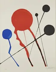 Balloons forms by Alexandre Calder, Lithographie signée au crayon en bas à droite et numérotée, sold Nov 2018