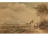 Landschaft mit Reisenden by David Cox Jr., watercolor, sold Jul 2016
