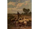 Schafherde mit Einem Hirten by Paul Weber, oil on canvas, offered Dec 2015