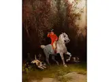 Aufruf zur Jagd by Hans Johann Haag, oil on panel, offered Dec 2015