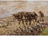 Der Ochsenpflug by Julius Seyler, oil on board, sold Mar 2019