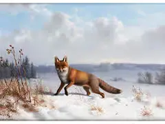 Fuchs in Winterlandschaft by Wilhelm Reinhardt, oil on canvas, offered Apr 2016