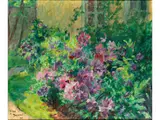 Rhododendren by Maria del Pilar von Bayern, oil on canvas, offered Jun 2024