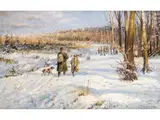 Die Jagd im Winter by Willy Lorenz, oil on canvas, sold Mar 2024