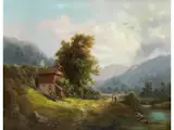 Berglandschaft mit Bauernhaus by Gustav Barbarini, 1840 Wien – 1909, oil on canvas, sold Jun 2019