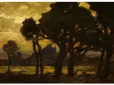 Burg am see by Ludwig Dill, oil on board, offered Sep 2015