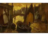 Fischer bei Venedig by Ludwig Dill, oil on board, offered Sep 2015