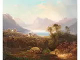 Blick auf den Schliersee by Ferdinand Feldhütter, oil on canvas, offered Dec 2024