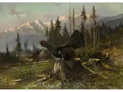 Auerhahn by Moritz Müller, oil on canvas, sold Mar 2025