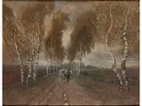 Gang Durch die Allee by Hugo Charlemont, oil on canvas, sold Sep 2023