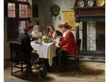 Interieur mit Genreszene by Albert Friedrich Schröder, oil on canvas, offered Sep 2023