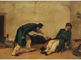 Schlafende Soldaten von Einem Trompeter Geweckt by Michele Cammarano, oil, offered Jul 2018