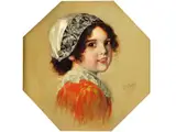 Portrait Eines Mädchens Nach Rechts by Theodor Recknagl, oil, offered Mar 2025