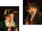 Bauernpaar by Albrecht Wagner, oil on panel, sold Jun 2024