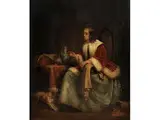 Dame mit Hündchen by David van der Kellen, 1827 Uterecht – 1895 Nieuwer-Amstel, oil, offered Apr 2018