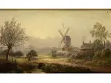 Morgendliche Landschaft mit Windmühle by William Stanley, oil on panel, offered Mar 2015
