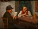 Die Dorfpolitiker by Wladimir Magidey, oil, offered Dec 2015