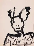 Bunny by John Scott, 1992, mixed media on paper, sold Jan 2021