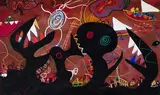 La chasse-galerie by Marguerite Bruneau, 1965, oil on canvas, sold Oct 2021