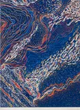 N.Q. XIII by René Derouin, 1980, woodcut on paper, sold Oct 2021