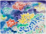 Night Reef II by Paul Fournier, 1995, watercolour on paper, sold May 2021
