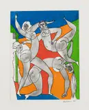 Et que le fruit de cette union…, du livre d'artiste "Le Cirque sacré" by Alfred Pellan, 1980, colour etching on paper, sold Apr 2021