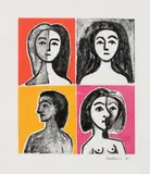 Oui, si on lui racontait..., du livre d'artiste "Le Cirque sacré" by Alfred Pellan, 1981, colour etching on paper, sold Apr 2021