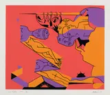Les Vigies by Alfred Pellan, 1973, colour serigraph on paper, sold Apr 2021