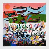 Le Chat Roi by Alfred Pellan, colour serigraph on paper, sold Apr 2021