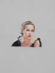 Lauren (with French Braid) by Karin Bubaš, chalk pastel on paper, sold Feb 2021