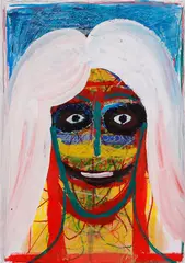 Untitled by Matthias Dornfeld, mixed media on paper, sold Feb 2021