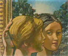 la roie de la renaissance by Mayo, 1970, Öl auf Leinwand, sold Jul 2020