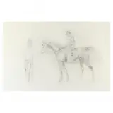 Racehorse Portrait Study by Bernard De Claviere, Graphite on paper, sold Feb 2024