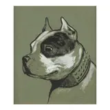 American Staffordshire Terrier by George Ford Morris, Ink wash and gouache on artist board, sold Feb 2024