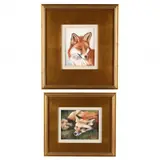 Pair of Fox Portraits by Jane Casnellie, Oil on canvas, sold Feb 2024