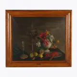 Still Life with Lobster by Peter Stebbing, Oil on canvas, sold Feb 2024