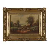 Landscape with Sheep by Abel Nichols, Oil on canvas (lined), sold Feb 2024