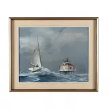 Sailboat at Sea by Will Haddon, Oil on board, sold Feb 2024