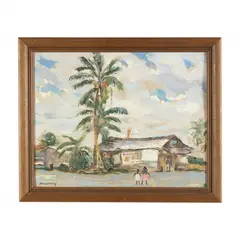 Florida Scene by Emmett John Fritz, Oil on canvas board, sold Feb 2024