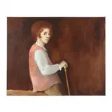 Gentleman with Cane by Charles Kenneth Sibley, Oil on canvas, sold Feb 2024