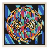 Abstract Print by Naim Basson, Serigraph in colors on paper, sold Feb 2024