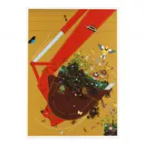 Backhoesaurus by Charley Harper, Serigraph in colors, sold Feb 2024