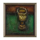 Still Life with Goblet by William Mangum, Acrylic on board, sold Feb 2024