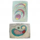 Abstract Compositions (Two Works) by Toni Carlton, Each a pastel on wove paper, sold Feb 2024