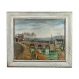 Pennsylvania Landscape with Stone Bridge by Jean Hume, Oil on canvas, sold Feb 2024