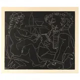 Le Peintre et Son Modèle by Pablo Picasso, Linocut, sold Feb 2024