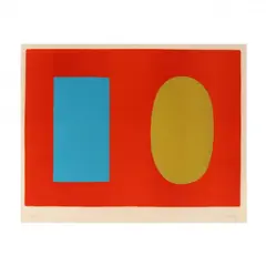 Blue and Green over Orange (Bleu et Vert sur Orange) by Ellsworth Kelly, Lithograph in colors on Rives BFK paper, sold Feb 2024