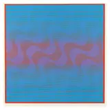 Untitled (Blue and Red) by Julian Stanczak, Screenprint in colors, sold Feb 2024